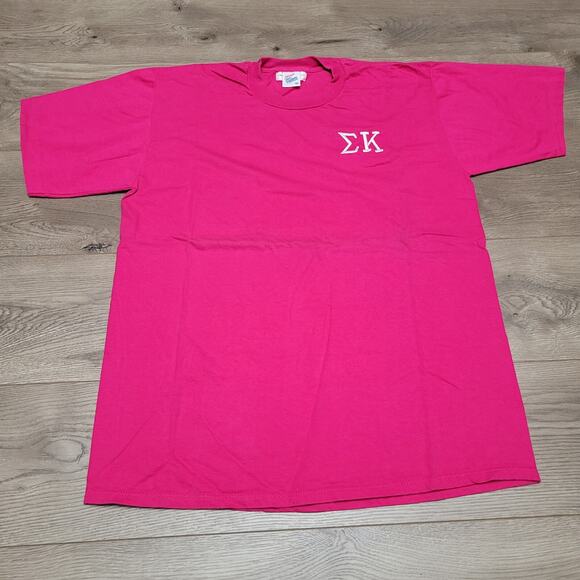 Sigma Kappa Sorority Shirt Adult Extra Large Pink College Embroidered 80 Vintage - Picture 2 of 10